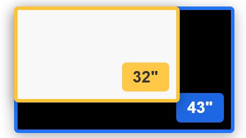 32 inch vs 43 inch TV size comparison