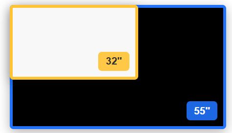 32 inch vs 55 inch TV size comparison