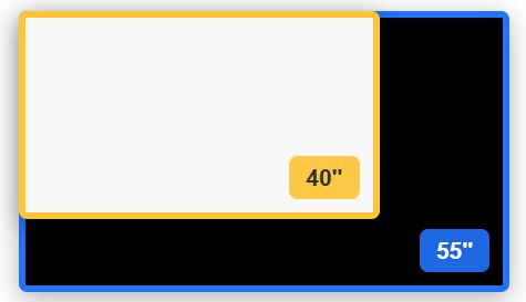 40 inch vs 55 inch TV size comparison