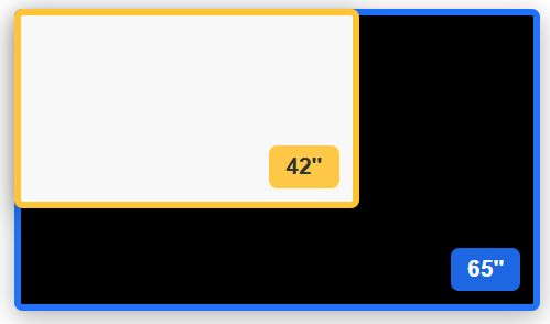42 inch vs 65 inch TV size comparison