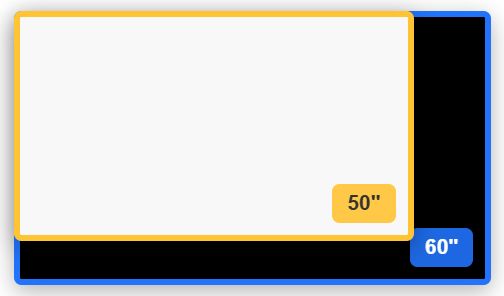 50 inch vs 60 inch TV size comparison