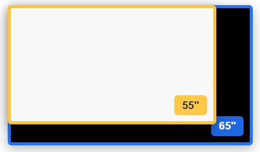 55 inch vs 65 inch TV size comparison