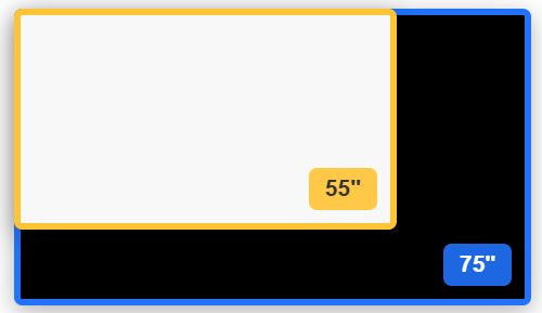 55 inch vs 75 inch TV size comparison