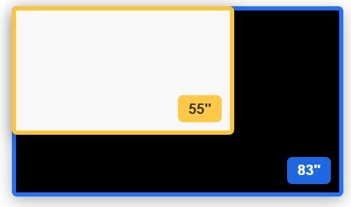 55 inch vs 83 inch TV size comparison