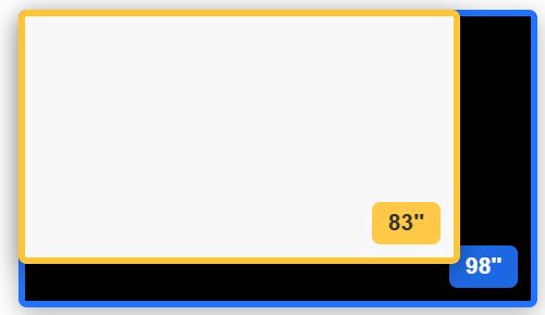 83 inch vs 98 inch TV size comparison